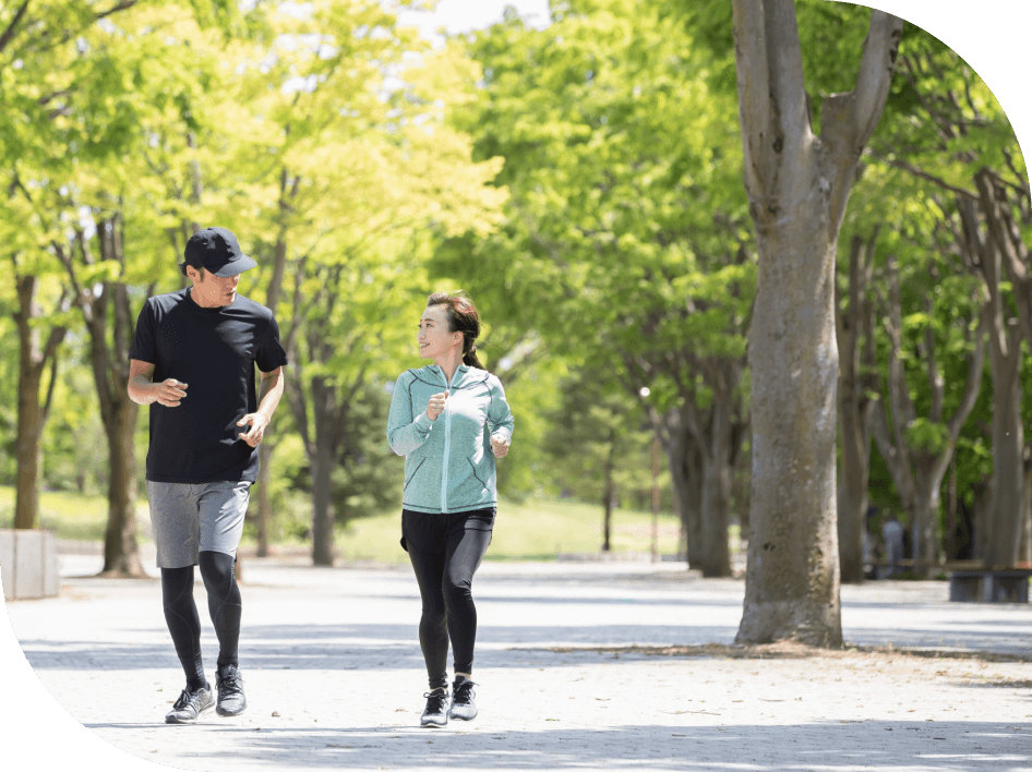 ランニングする2人